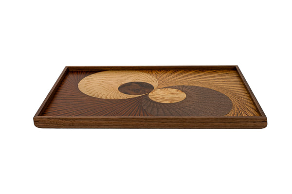 poke Rectangle marquetry tray 　飛鳥ーflying birdー　No-0390