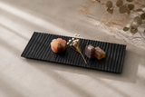 TSUKI-JIRI WOOD PLATE　TW-2662　ウォールナット藍染木彫