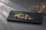 TSUKI-JIRI WOOD PLATE　TW-2661　メープル藍染フラット
