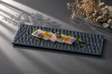 TSUKI-JIRI WOOD PLATE　TW-2654　リンパ藍染木彫