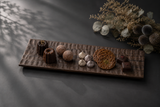 TSUKI-JIRI WOOD PLATE　TW-2652　ウォールナット木彫