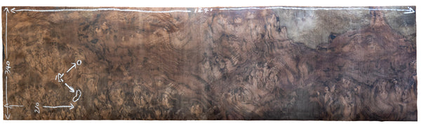 天然木ツキ板シート 　クラロウォールナット　個別サイズ1240mm×340mm