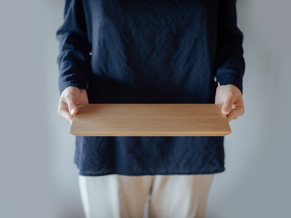 木製プレート TSUKI-JIRI WOOD PLATE｜限定樹種 フラット M 12×150×320mm