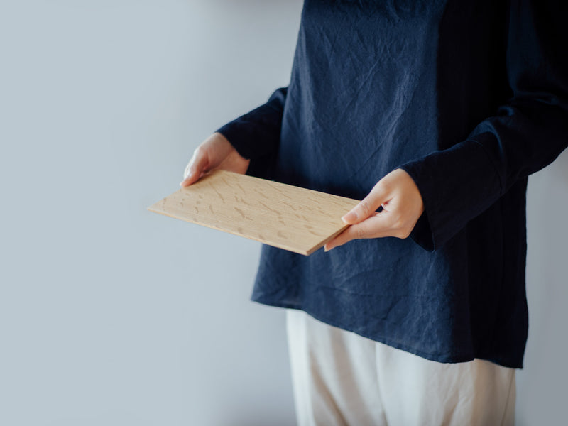 木製プレート TSUKI-JIRI WOOD PLATE｜限定樹種 フラット S 12×120×300mm