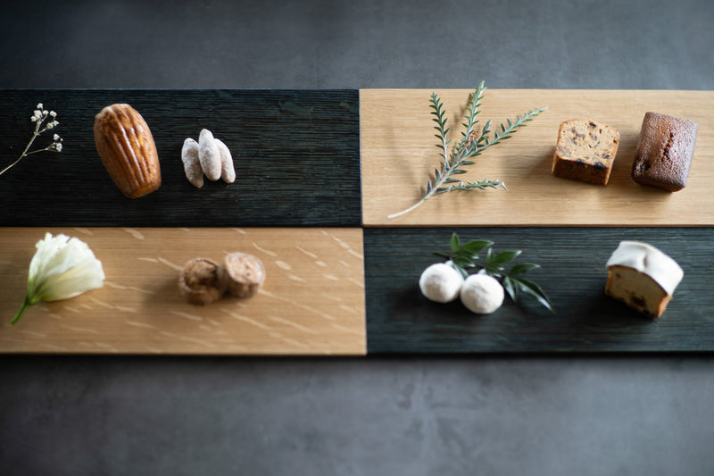 木製プレート TSUKI-JIRI WOOD PLATE｜限定樹種 フラット S 12×120×300mm