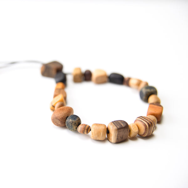 Wood bead bracelet