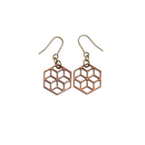 幾何学模様の木のイヤリング　P - CA - MORIKOUGEI ONLINE STORE