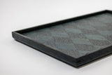 Rectangle Marquetry Tray – AMU Japanese oak　 Indigo Dye＿2641 - MORIKOUGEI ONLINE STORE