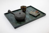 Rectangle Marquetry Tray – AMU Japanese oak　 Indigo Dye＿2641 - MORIKOUGEI ONLINE STORE