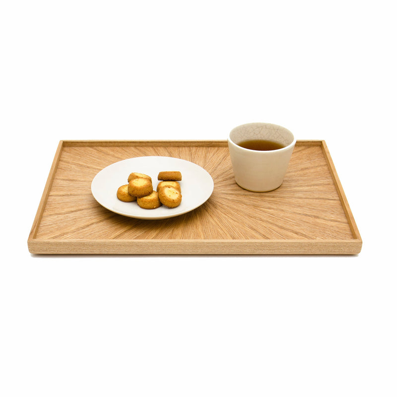 手作りタモ材の長方形木製トレイ | 森工芸の高品質な和モダンデザイン