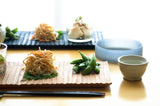 TSUKI - JIRI WOOD PLATE　ridged - indigo dyed　ツキジリウッドプレート　木彫＿藍染 - MORIKOUGEI ONLINE STORE