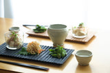 TSUKI - JIRI WOOD PLATE　ridged - indigo dyed　ツキジリウッドプレート　木彫＿藍染 - MORIKOUGEI ONLINE STORE