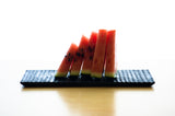 TSUKI - JIRI WOOD PLATE　ridged - indigo dyed　ツキジリウッドプレート　木彫＿藍染 - MORIKOUGEI ONLINE STORE
