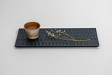 TSUKI - JIRI WOOD PLATE　TW - 2649　ブナ藍染木彫 - MORIKOUGEI ONLINE STORE