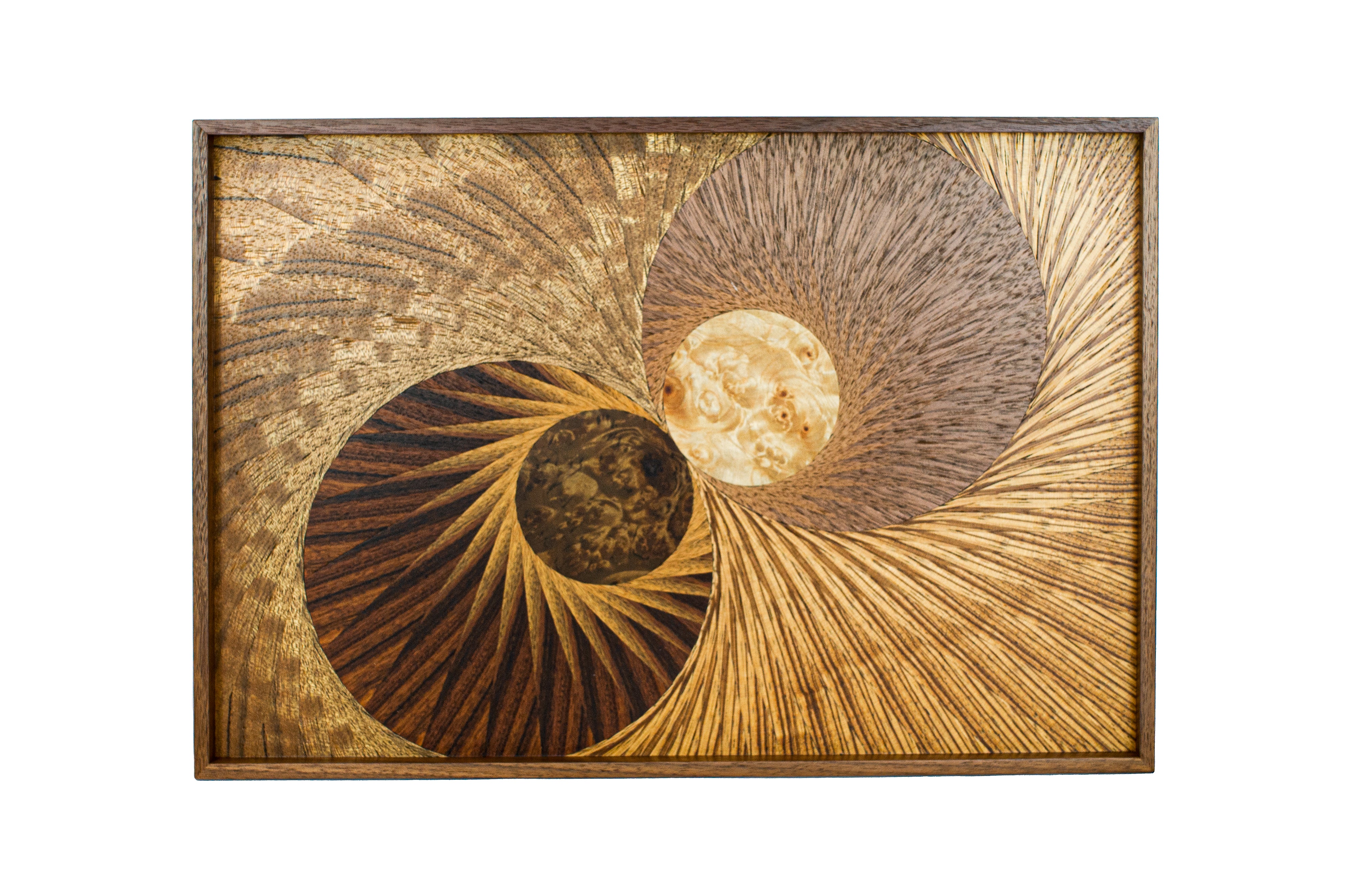 poke Rectangle marquetry tray 　飛鳥ーflying birdー　No-0393