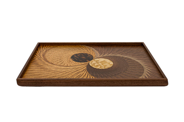 poke Rectangle marquetry tray 　飛鳥ーflying birdー　No-0392