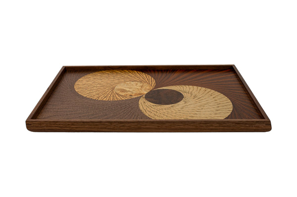 poke Rectangle marquetry tray 　飛鳥ーflying birdー　No-0391