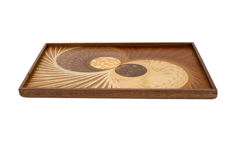 poke Rectangle marquetry tray 　飛鳥ーflying birdー　No-0387