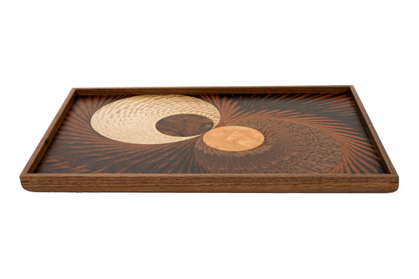 poke Rectangle marquetry tray 　飛鳥ーflying birdー　No-0386