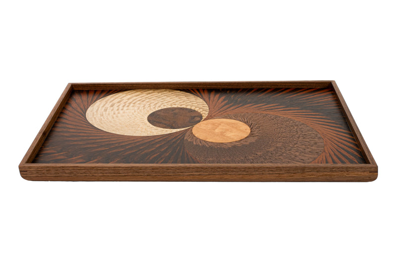 poke Rectangle marquetry tray 　飛鳥ーflying birdー　No-0386