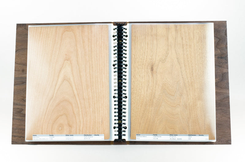 A4サイズ 天然木ツキ板 サンプル帳／Mori Kougei Original Wooden 