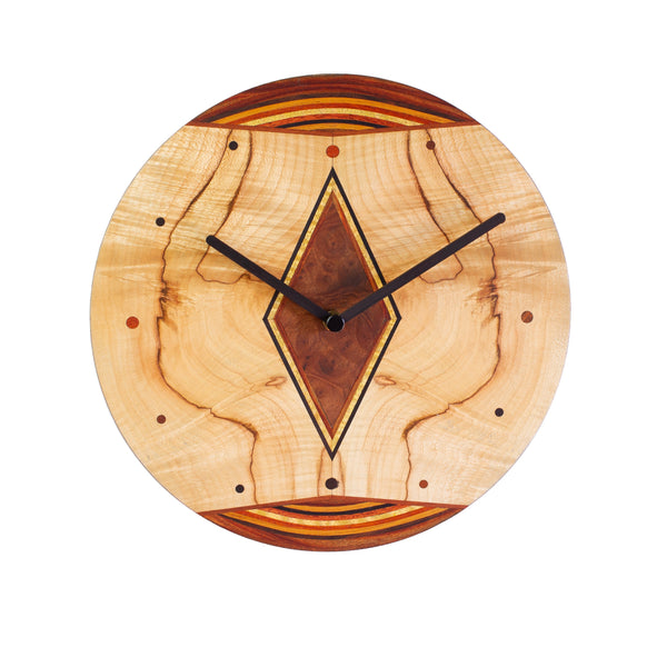 CLOCK Kenichi Mori wood inlay work CLK-03 | 木象嵌の一点物限定