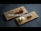 TSUKI-JIRI WOOD PLATE　ridged-indigo dyed　ツキジリウッドプレート　木彫＿藍染