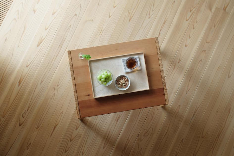 手作りホワイトシカモア材の長方形木製トレイ | 高品質な和モダン