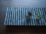 TSUKI-JIRI WOOD PLATE　ridged-indigo dyed　ツキジリウッドプレート　木彫＿藍染 - MORIKOUGEI ONLINE STORE